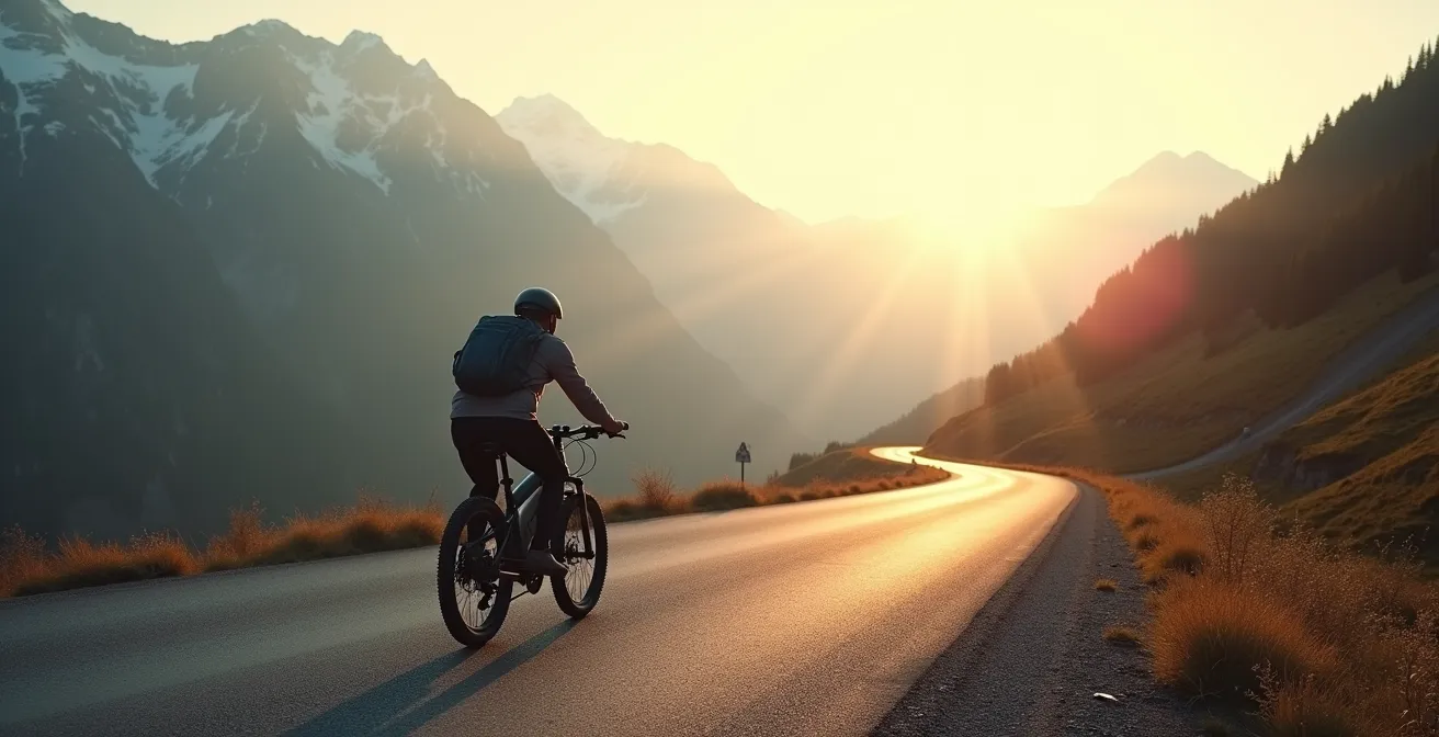 E-Bike-Helm mit Sicherheitselementen und Unfallschutz-Symbolik