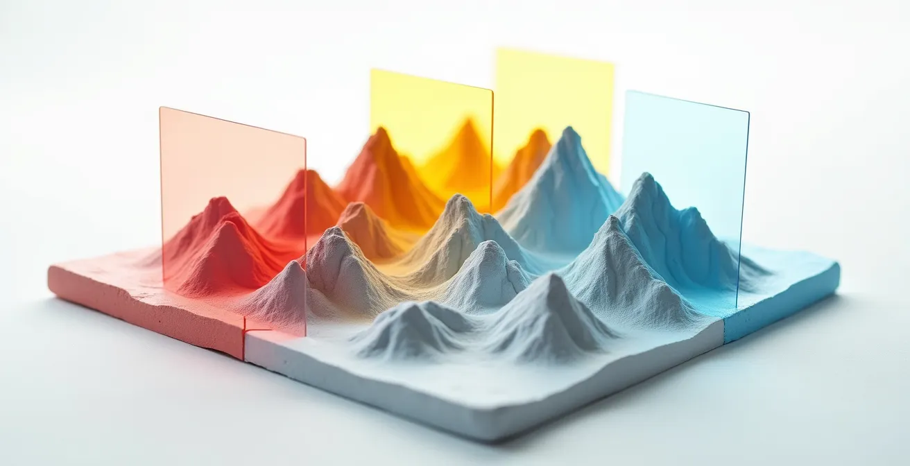 Topographische Risikokarte der Schweiz mit farblich markierten Hochwasserzonen