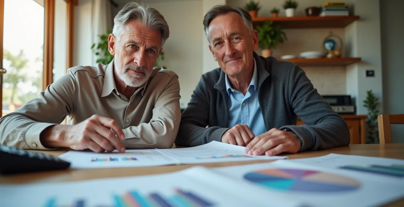 Visualisierung der mentalen Belastung bei konstanter Hypothekarschuld versus wachsendem Vorsorgekonto