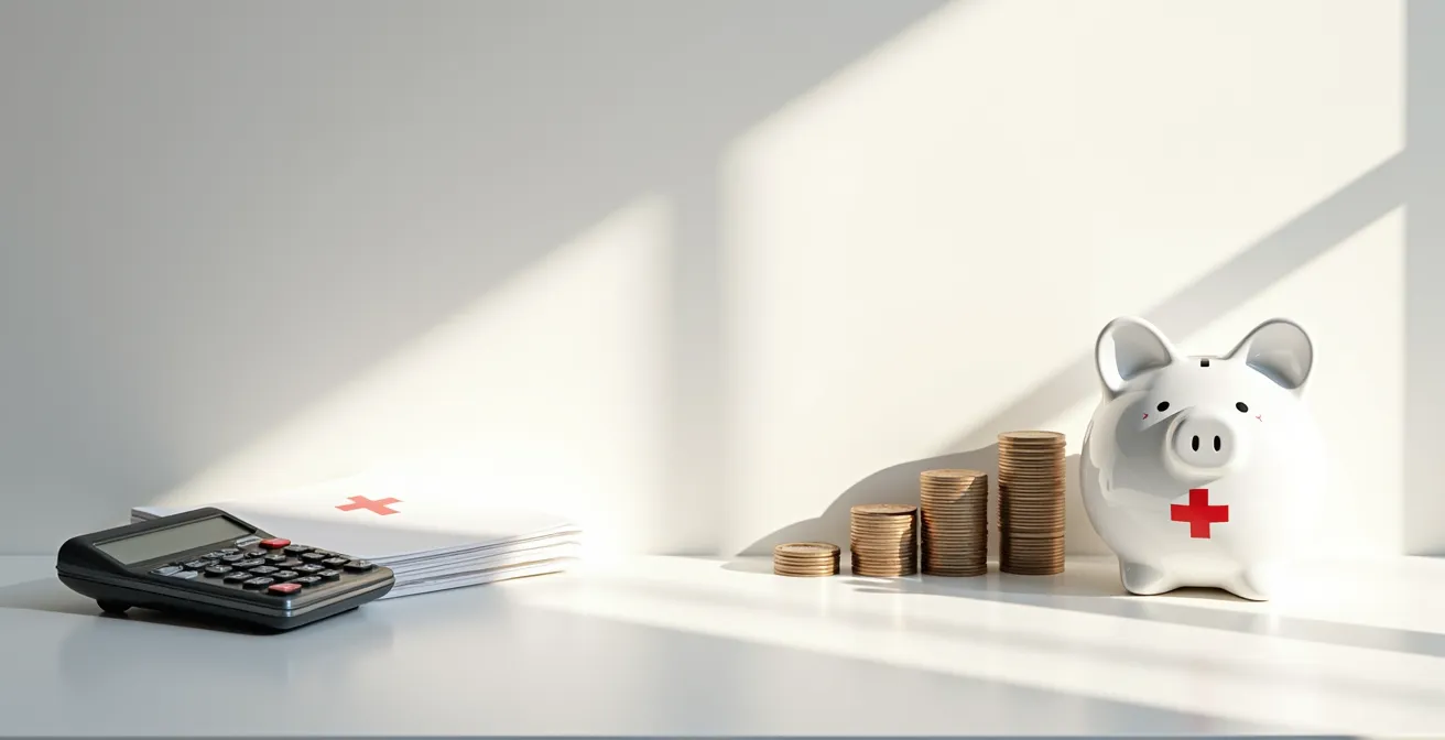 Visueller Vergleich zwischen Sparkonto und Versicherungsprämien