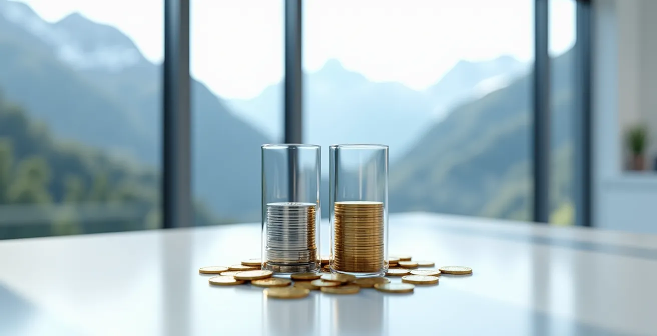 Grafische Darstellung des Vermögenswachstums über 30 Jahre bei unterschiedlichen Anlagestrategien